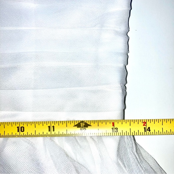 Masquerade White Tulle Strapless Skater Prom Homecoming Dress Size 7 / 8 - Picture 8 of 9